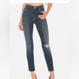 MOTHER High Waisted Looker Ankle Fray